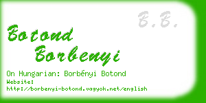 botond borbenyi business card