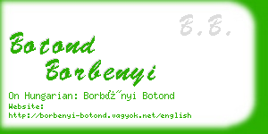 botond borbenyi business card